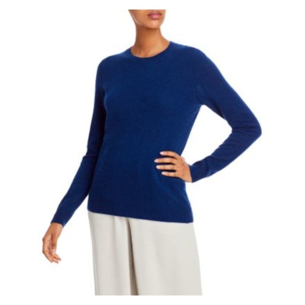 Designer Brand Womens Navy Ribbed Long Sleeve Jewel Neck Sweater M